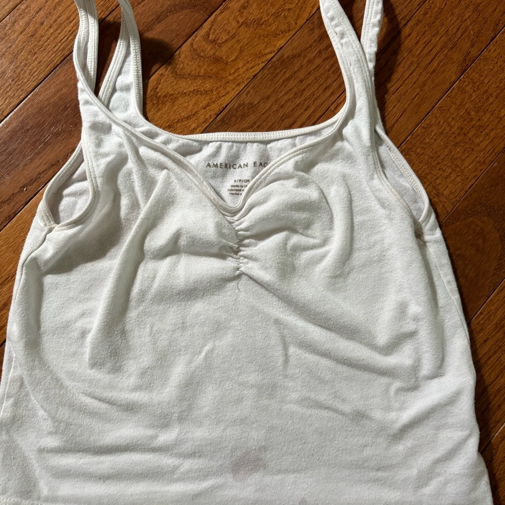 American Eagle White Cropped Tank